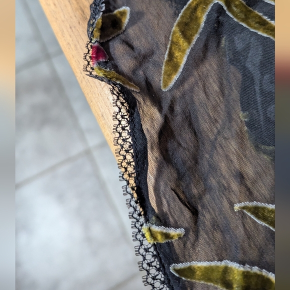 Vintage Betsey Johnson Floral Velvet Silk Burnout Dress 90s/2000s - Picture 6 of 6